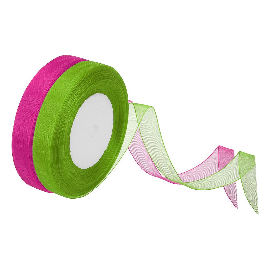 Organza Ribbon 100 Yard Gift Wrapping Ribbon for Bouquet Cake Invitations Card Decoration Home Decoration (50Yard/Roll) 0.6 Inch