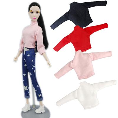 Módní košile s vysokým límcem a dlouhým rukávem pro panenku Barbie Základní košile Oblečení pro Blythe Blůza Panenka Momoko 1/6 Doplňky pro panenky Hračky