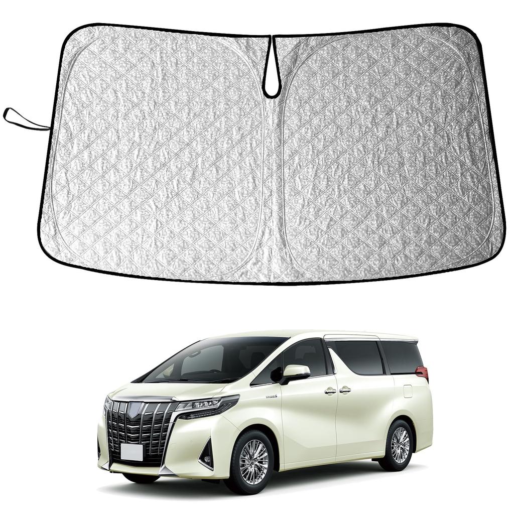 TELLIKA Alphard Vellfire Blackout Windshield Perfect for Car and Outdoor Car Window Sunshade for Car Outdoor UV Easy No Suction Cups Required (30