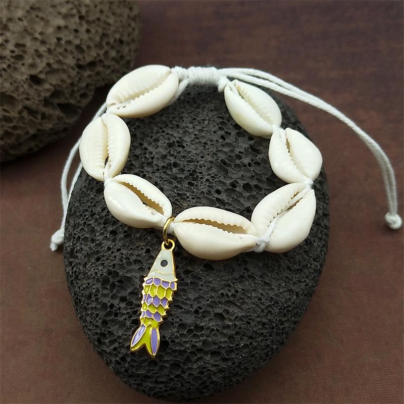 Sea Turtle Fish Crab Bracelet Necklace For Women Girls Hot Summer Manta Ray Bohemian Handmade String Rope Chains Female Jewelry
