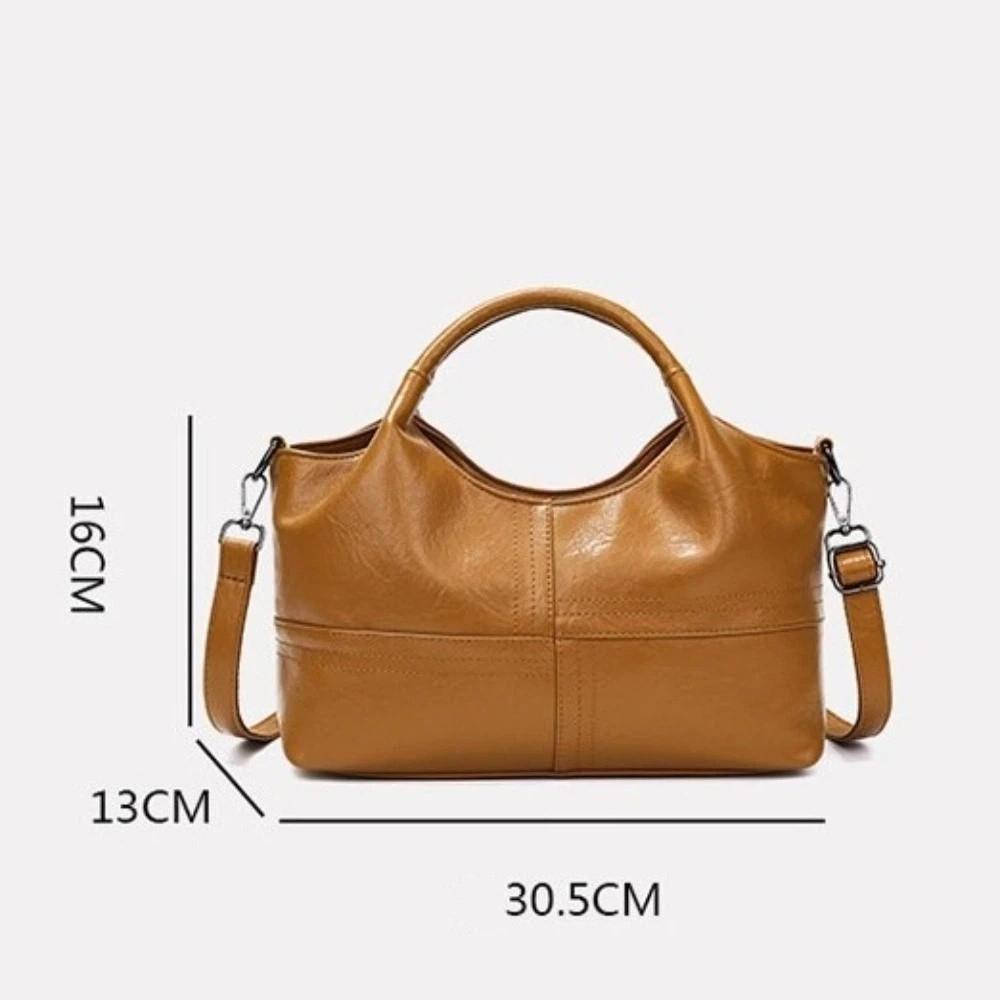 Elegant Soft Leather Crossbody Bag Multi-Compartment Large Capacity Shoulder Bag Handle Messenger Bag Female