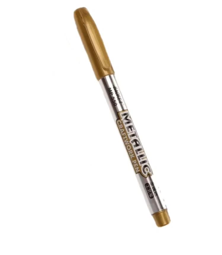 

1 Pcs DIY Metal Waterproof Permanent Paint Marker Pen Comic Drawing Marker Pen School Office Gold And Silver Pen золотий