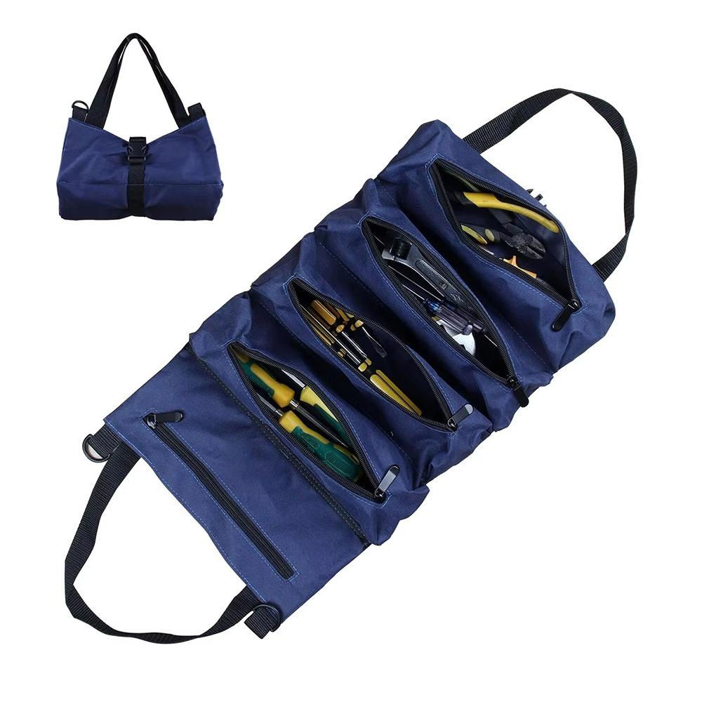 1Pcs Oxford Cloth Hardware Tool Roll Wrench Tool Organizer Bucket Car Automotive Motorcycle