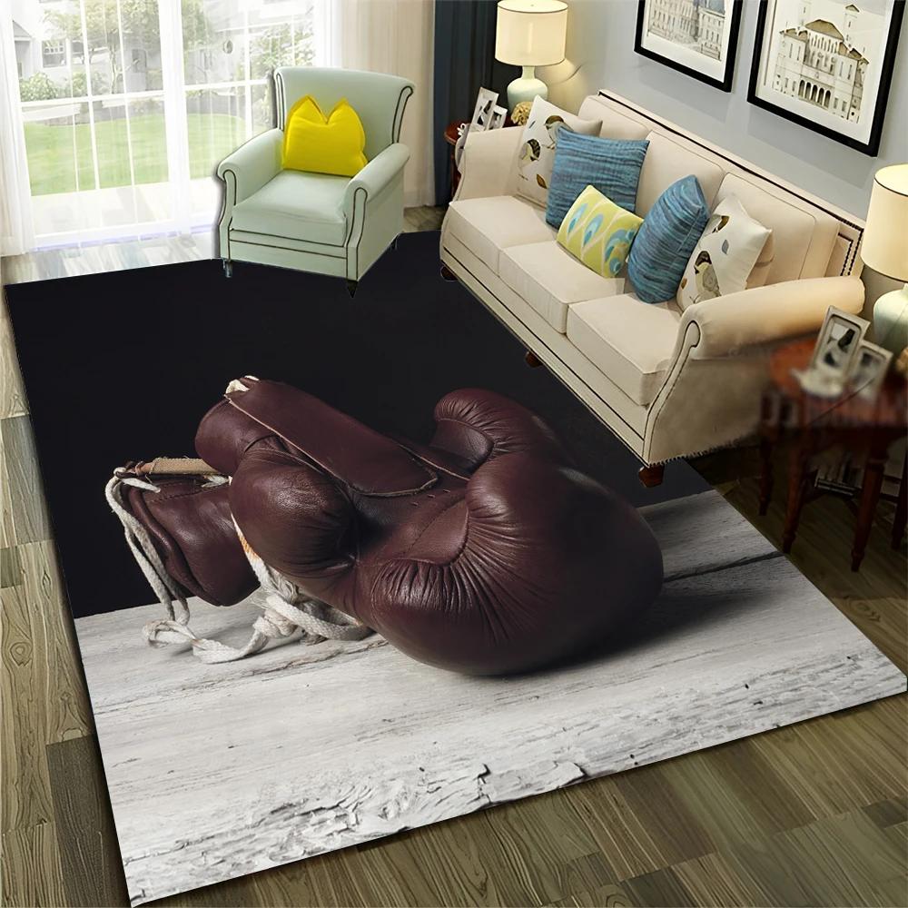HD Boxer Fight HD Boxing Gloves 3D Carpet Rug for Home Living Room Bedroom Sofa Doormat Decor,Child Area Rug Non-slip Floor Mat