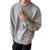 Grauer Henley-Kragen Pullover für Herren: Hochwertige Strickwaren für Frühling/Herbst, Lässiger Schnitt, Saubere Oberbekleidung.