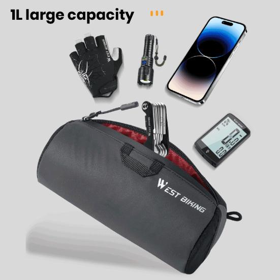 Bike Handlebar Bag Portable Multi-purpose Simple Installation Large Capacity Waterproof Storage Pouch Bicycle Frame Tube Bag