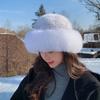 Mink Hair Hat Warm Korean Version Trendy Fashion Autumn and Winter Mink Braided with Fox Fur Fur Hat Women