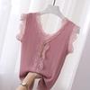 Women's V-Neck Lace Camisole - Trendy Knit Summer Top