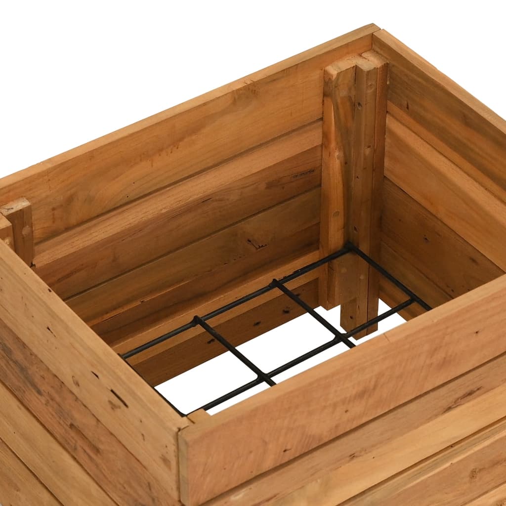vidaXL Hochbeet 50x40x38 cm Teak Altholz und Stahl