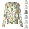 Women's Casual Long Sleeve Single Breasted Printed Dry- Top