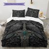 Bird and Sword Pattern Bedding Quilt Set  Home Decoration  Gift (1 * duvet cover + 2 * pillowcase  without core)
