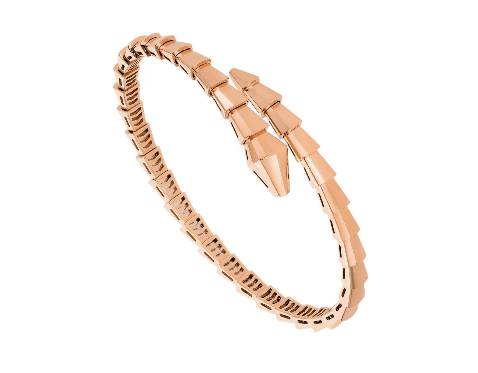 Baojia 925 Sterling Silver Snake Bone Bracelet: Diamond, Open Elastic, Three-Circle Design. One Size