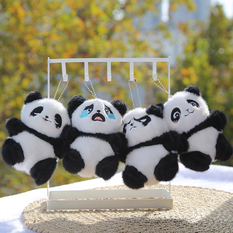 Adorable Panda Claw Machine Pendant Plush Backpack Keychain Doll