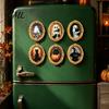 Refrigerator Magnet Set 1/6Pcs Halloween Retro Frame Magnet, Wooden Fridge Kitchen Appliance Accessories Decoration, Memo Note Holder for Holiday