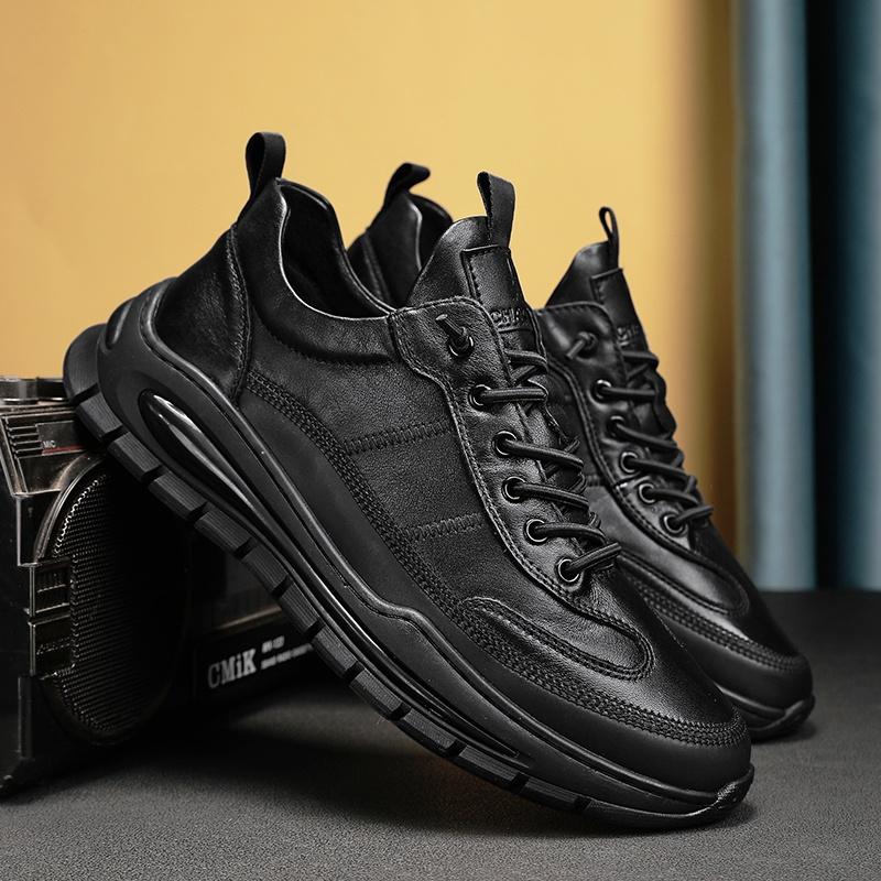 Satın alın Men'S Leather Sneakers Low Tube Thick Sole Casual Shoes All