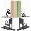 2Pcs Desktop Bookend Metal Decorative Bookshelf Non-slip Document Organizer Books Storage Rack Stable Desk Book Stopper Holder