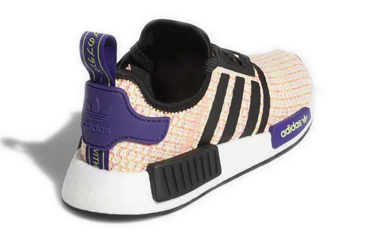 adidas Originals NMD_R1 Cushioning Slip Resistant Abrasion Resistant Low Top Sports Casual Shoes Pink Purple Teenagers EE4402