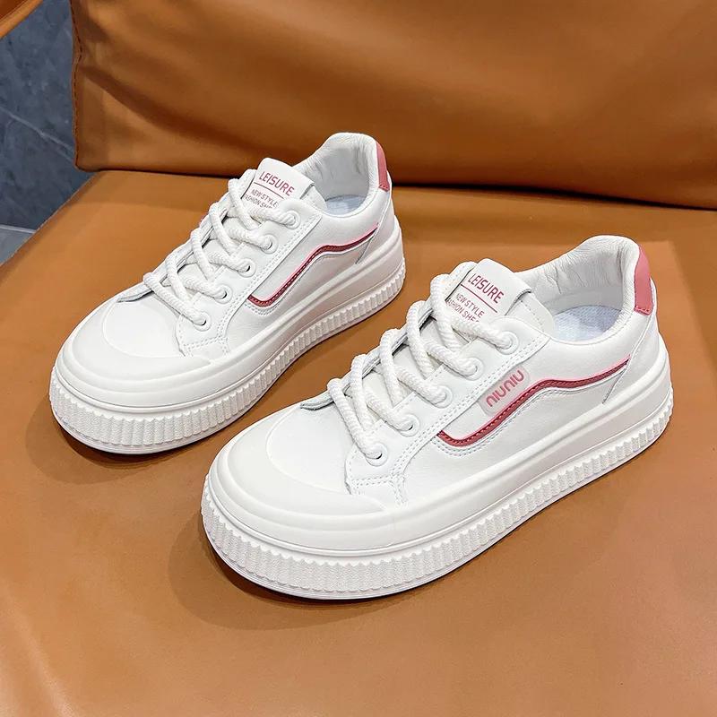 Fashion White Casual Board Shoes for Women Spring Autumn New Designer Lace Women's Vulcanize Shoes Fashion Students Sports Shoe Ladies
