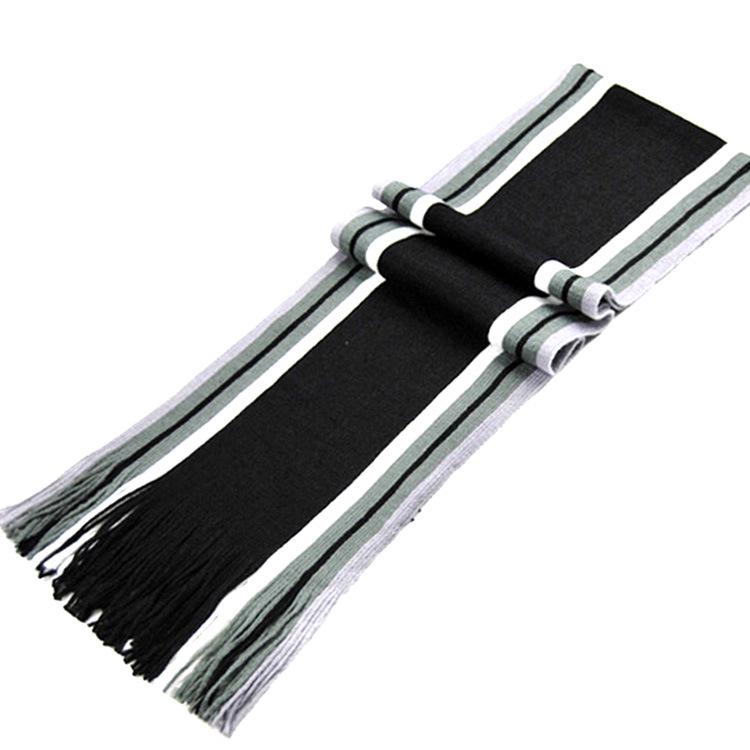Men Striped Scarf Neck Wrap Winter Warm Fall Scarves Long Tassel Shawl Stole MA