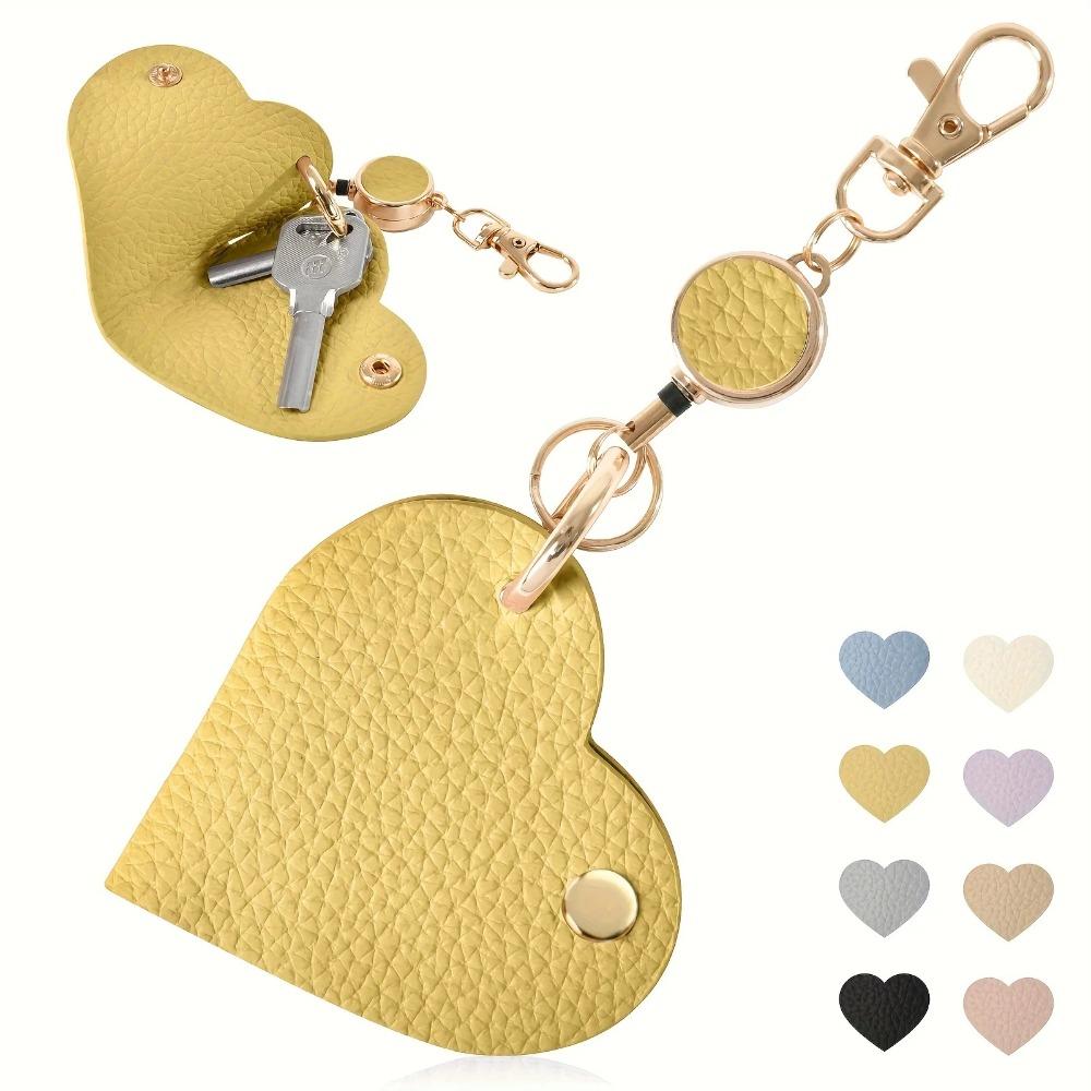 Hanger Heart Shaped Pendant DIY Bag Charm Cute Heart Pu Leather Keychain  Women жёлтый