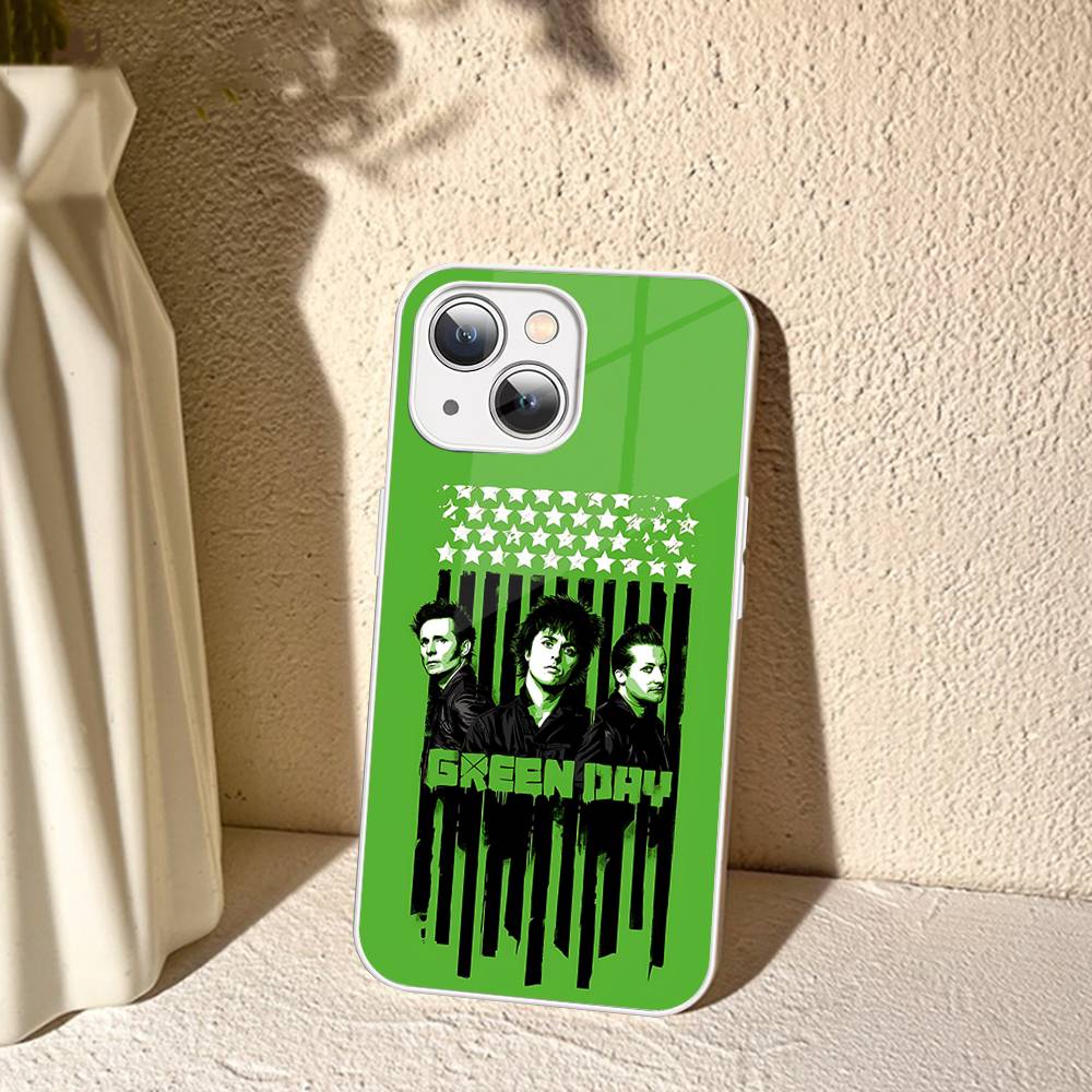 Rock Band G-Green Day For IPhone 14 13 12 Mini 11 Pro XS Max X XR 14 Plus Tempered Glass Cover