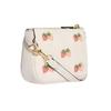 Coach Nolita 15 Strawberry Print Zipper Closure Strapless Pebbled Cowhide Mahjong Bag Underarm Bag Clutch Tote Mini Women’s White