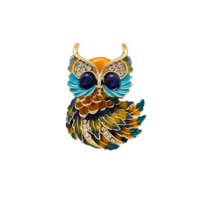 

Exquisite Handmade Owl Enamel Brooch Fashion Forward Decorative Pin For Special Event And Professional Ensembles жовтий
