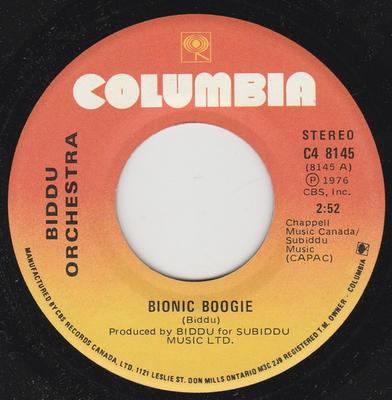 7inch Record BIDDU ORCHESTRA - Bionic Boogie C48145 Columbia 1976 Canada Soul/Funk Used