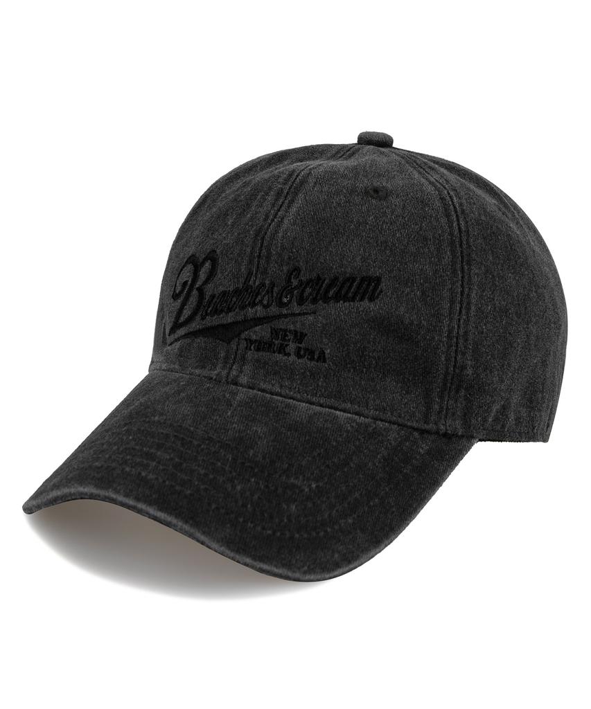 Bichiseuaenkeulim New York Usa Stone-Washed Ball Cap-Charcoal