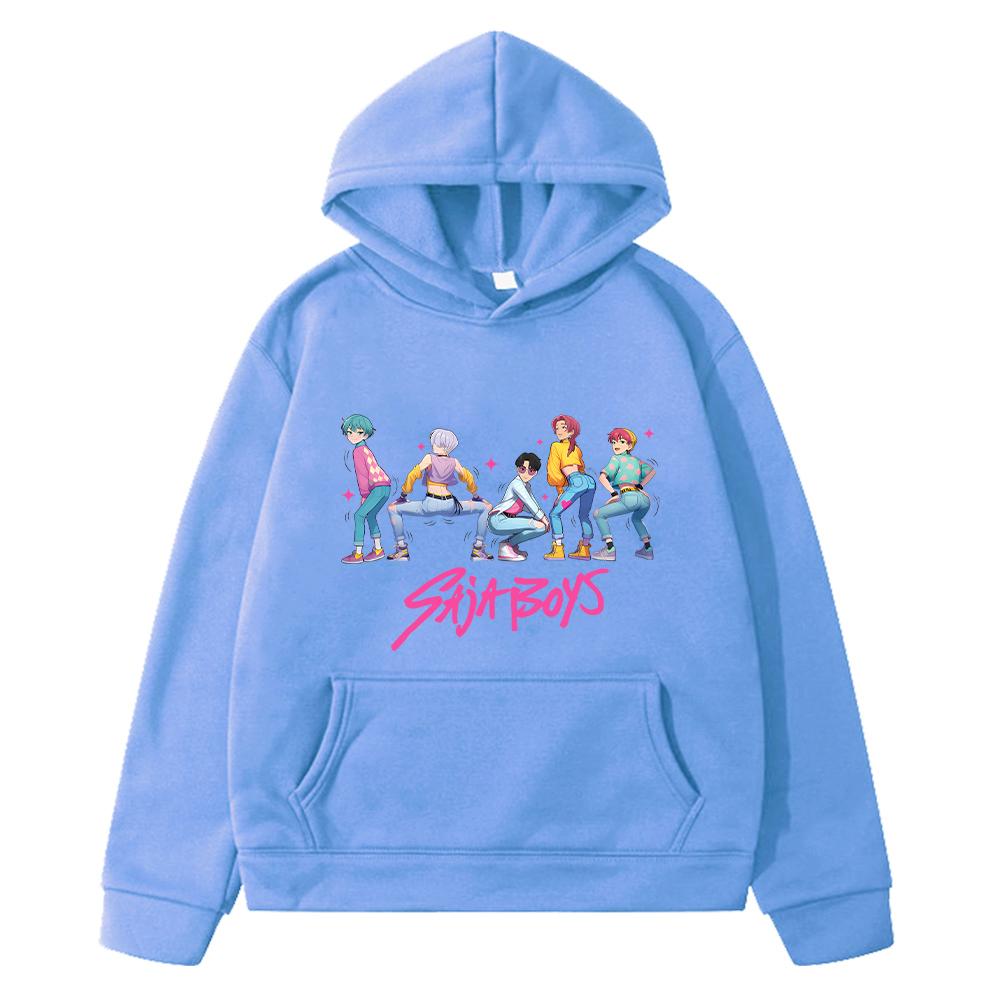 kpop demon hunters print anime hoodie Fleece sweatshirt y2k Saja Boys hoodies Cartoon Jacket Autumn pullover kids clothes girls