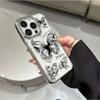 INS Ink Butterfly Pattern Electroplated Phone Case For iPhone 17 16 15 14 13 12 11 Pro Max Plus XS 17 Air Shockproof Clear Cover