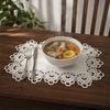 White Lace Placemat, Foldable Soft Anti-Wrinkle Table Mat, Heat Resistant Non-Yellowing Durable Dining Table Protector for Home Decor