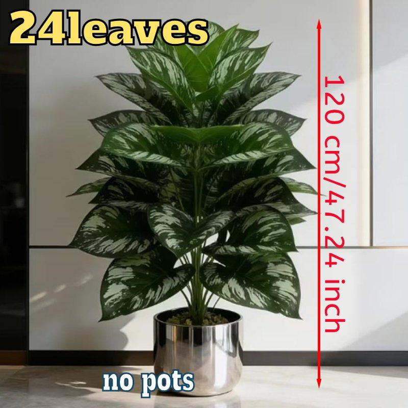 Una Planta Grande Artificial de Hierro Malayo de 47.24 Pulgadas de Alto con 24 Hojas Realistas Hechas de Plástico Duradero Adecuada Para Decoración Interior/exterior