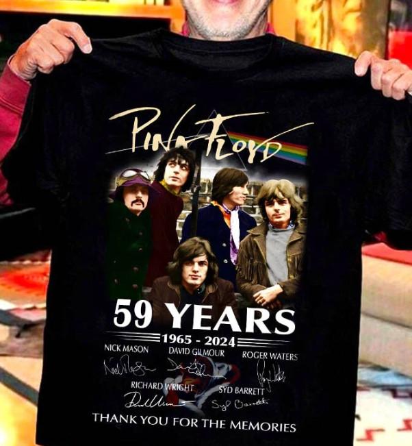 

Вінтажна футболка до 59-ї річниці гурту Pink Floyd 1965 2024 класична футболка L