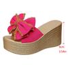 Fashion Bowknot Decor Chunky Platform Slippers Woman Plus Size Fashion Wedge Heel Sandals for Women Summer Thick Bottom Beach Slippers