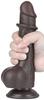 Sliding Skin Dildo with Balls 13 X 3.8cm Black - LoveToy SlidingSkin - Realistic Dildos