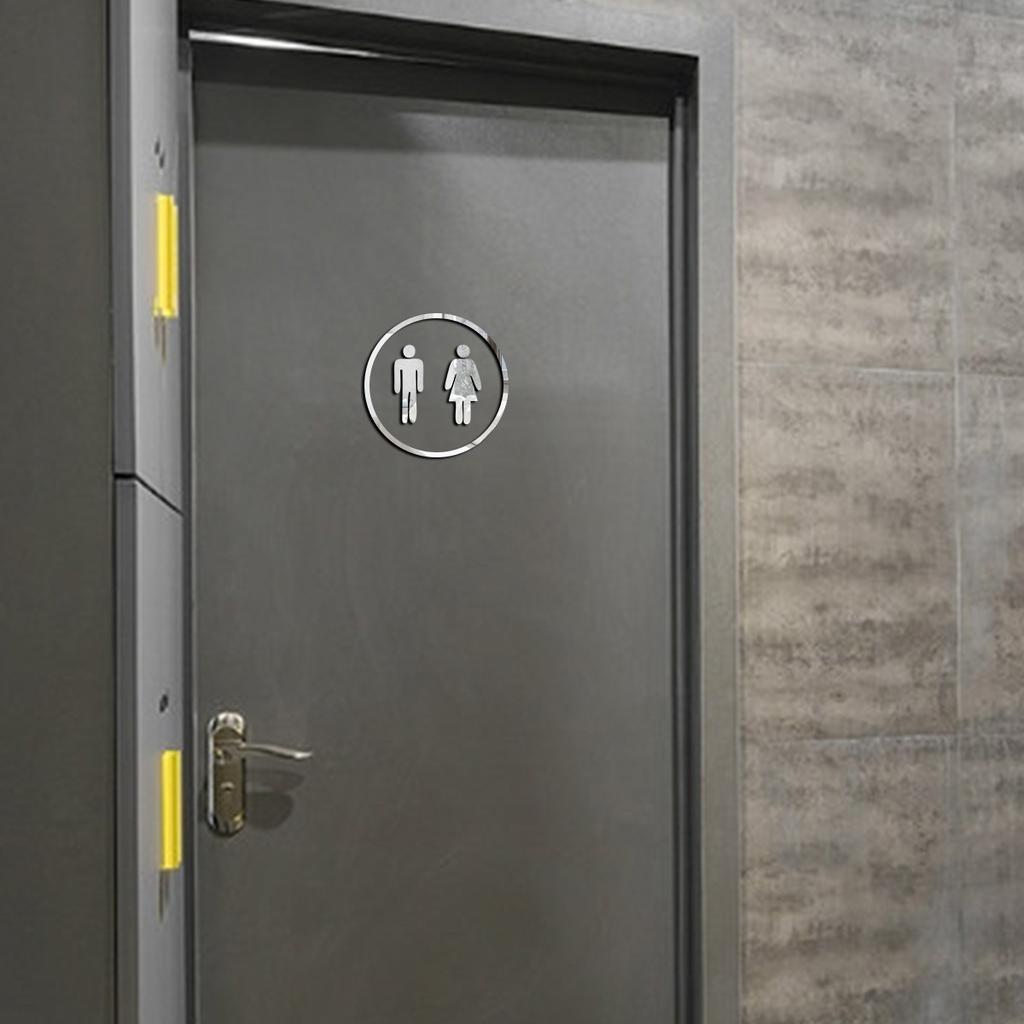 Bathroom Door Decoration 1mm Acrylic Wall Sticker Bathroom Logo Door Sticker Wall Layout Sticker