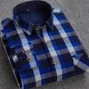 Męska ciepła koszula w kratę, z podszewką z polaru, gruba, z długim rękawem, casualowa, slim fit, w stylu koreańskim, modna odzież zimowa