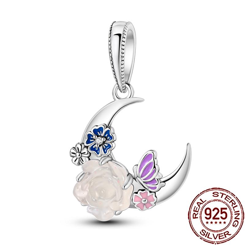 New Charms Copper Colorful Plant Flower Fruit Charm Beads Fit Snake Chain Bracelet Necklace Women Diy Jewelry
