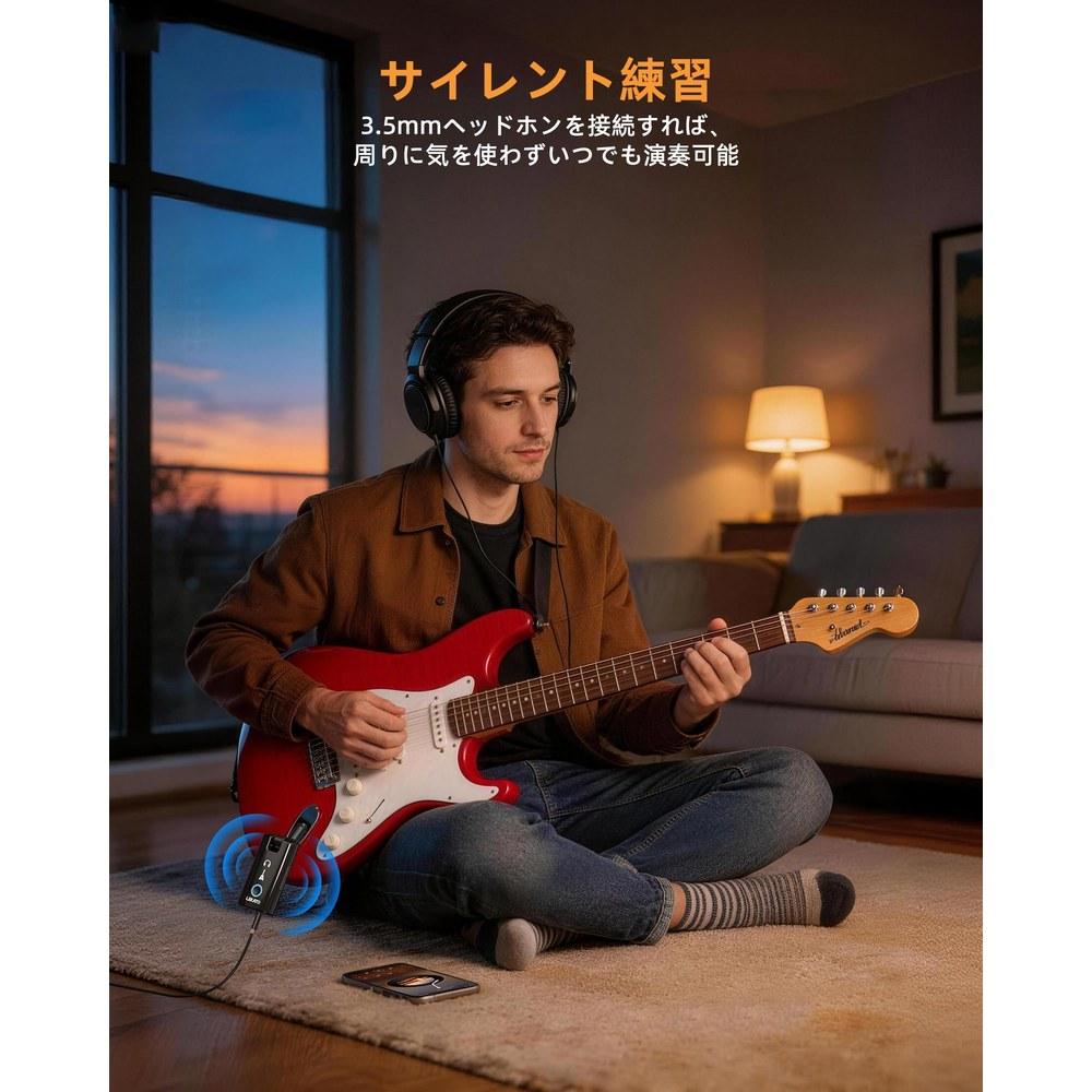 LEKATO Guitar Amp Headphone Mini Amp Portable Multi-Effects Processor Electric Guitar Bass Compatible