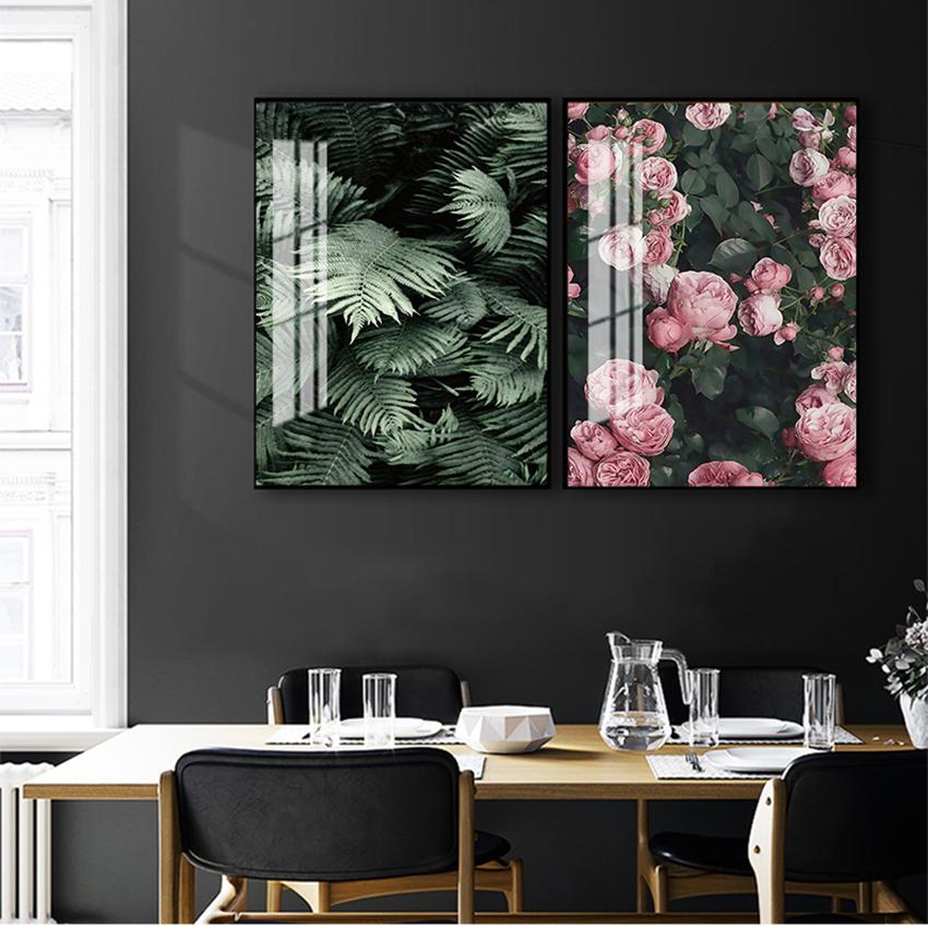 

Настенная живопись, украшение, картина для гостиной, зеленый лист, цветок розы, холст, скандинавский постер, ботанический скандинавский принт 21cm×30cm NoFrame