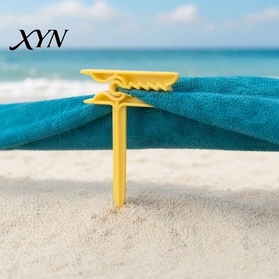 Blanket Sand Spikes 4Pcs Beach Towel Fixing Clip Stake, Windproof Outdoor Picnic Stake Spikes, Portable Holder Mat Clamps Clips
