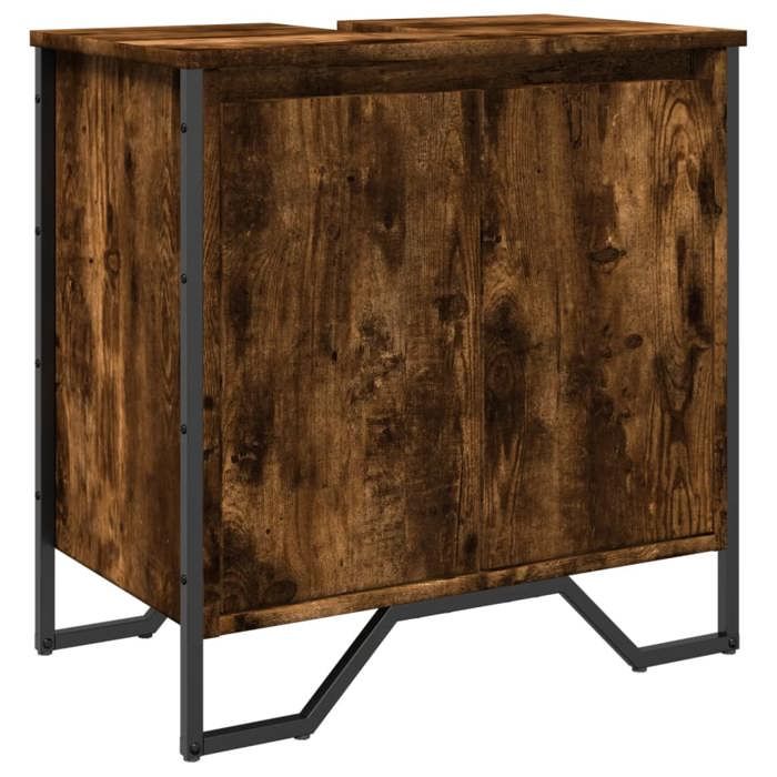 VidaXL Bathroom Vanity Unit Smoked Oak 60x35x60 Cm, Bathroom Sink Cabinet, Bathroom Furniture, 848656