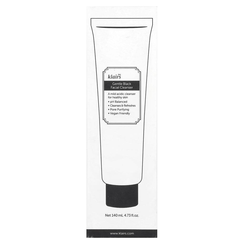 Dear, Klairs, Gentle Black Facial Cleanser, 4.73 fl oz (140 ml)