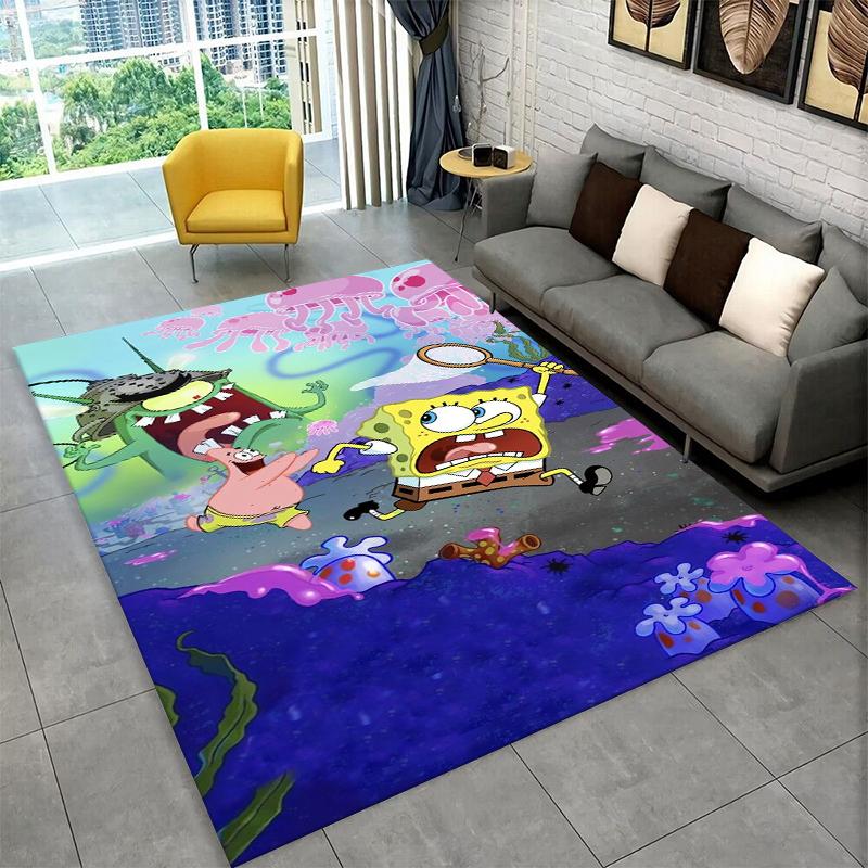 Cartoon S-SpongeBob Patrick Star Carpet Rug for Playroom Bedroom Living Room Sofa Home Decor,kid Area Rug Non-slip Floor Mat