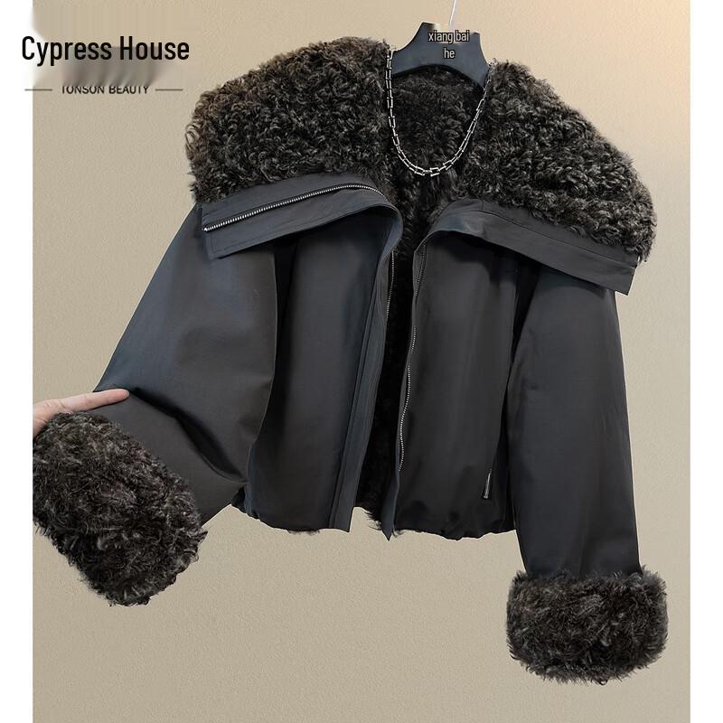 

Sispers Women s Spliced Lapel Winter Jacket M