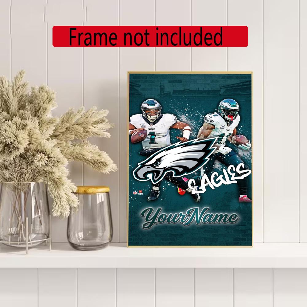 Philadelphia Eagles Personalized Name Diamond Paintings Mosaic Wall Round Diamond Art Painting Kits Embroidery Crystal Accessories Frameless