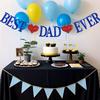 1set Glitter Best Dad Ever Banner Best Dad Heart Party Banner for Birthday Happy Father's Day Party Decor Hanging Garland