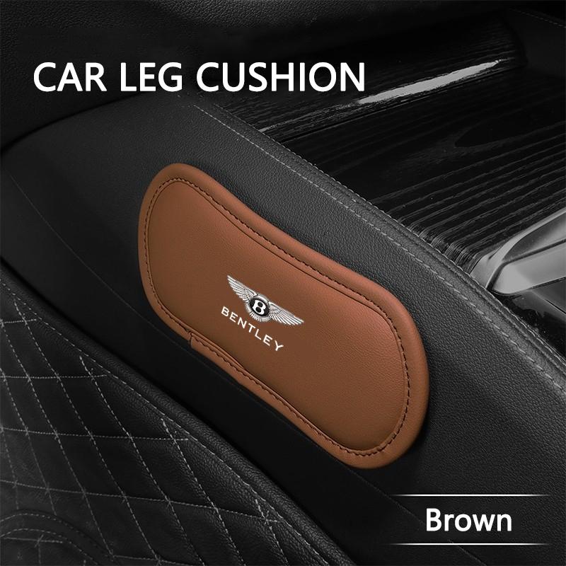 Leather Car LOGO Soft Memory Foam Leg Support Mat For New Bentley Flying Spur Continental GT Bentayga Mulsanne Auto Accessories