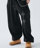 ESCAPEFROM [Escf X Hot Today] E Star Hotfix Detail Incision Sweatpants Black
